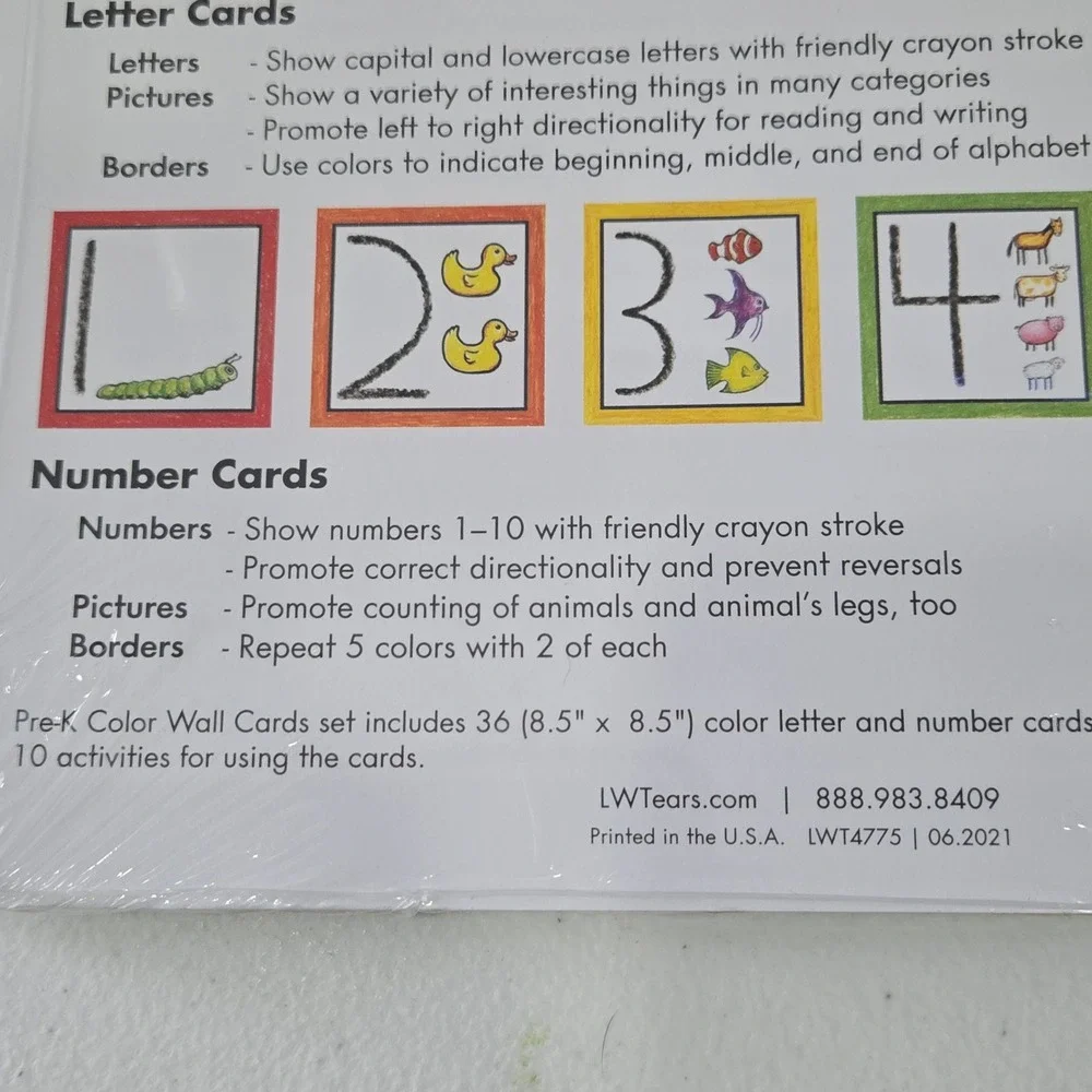 Learning Without Tears Get Set For School Pre-K Color Wall Cards LWT4775 36ct